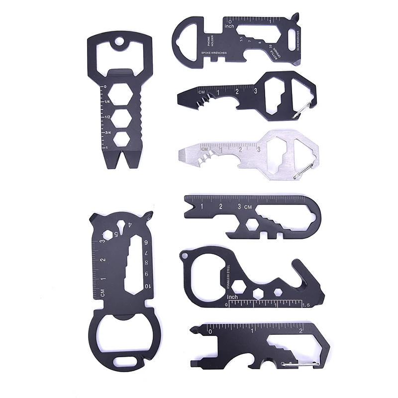 

Outdoor EDC tool card opener keychain with multi-purpose gadgets outdoor tools