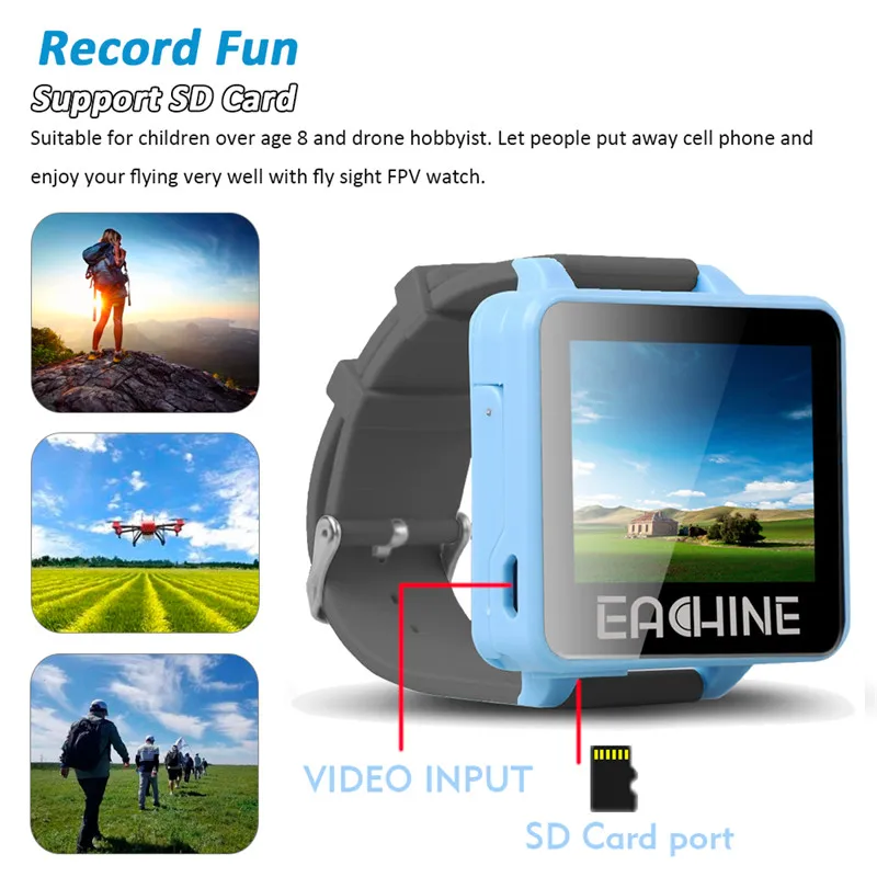 eachine rd200 2 58 ггц 48ch fpv носимые часы dvrmonitor при
