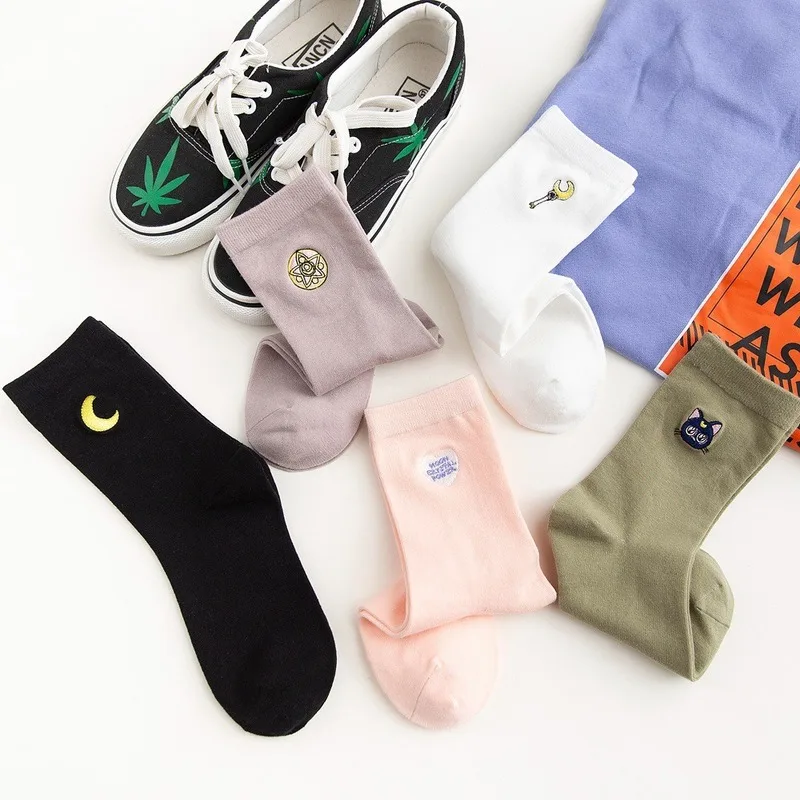 Одежда для сна с милыми и забавными женские носки осень зима Теплые трикотажные