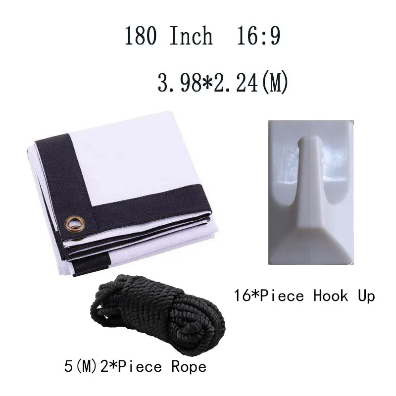 

Thinyou 180inch 16:9 Projector HD Screen Portable Folded Front projection screen fabric with eyelets with Frame