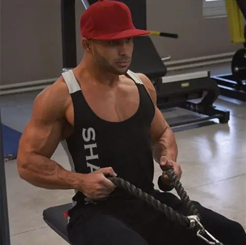 Майка Мужская Спортивная однотонная майка для бодибилдинга и фитнеса баскетбола