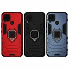 Противоударный армированный чехол для Realme C15 C17 C12 C11 V5 кольцевая подставка силиконовая задняя крышка телефона для OPPO Realme Q2 Q2 Pro Coque