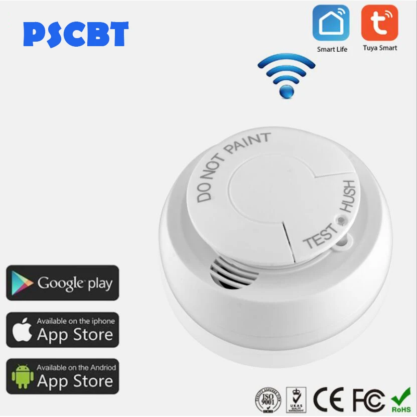 PSCBT WIFI детектор дыма пожарная сигнализация охранная система умный датчик Smart Life