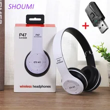 Wireless Headset Foldable Stereo Bass Bluetooth Headphones Kid Girl Helmet Gift,with Mic USB Bluetooth 5.0 Adaptor For TV Gaming