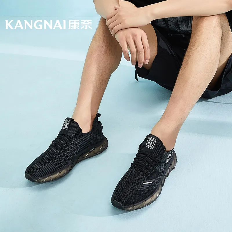 

KANGNAI Sneakers Men Casual Shoes Lace-Up Air Mesh Breathable Walking Outdoor Spring Autumn Male Sports Shoes