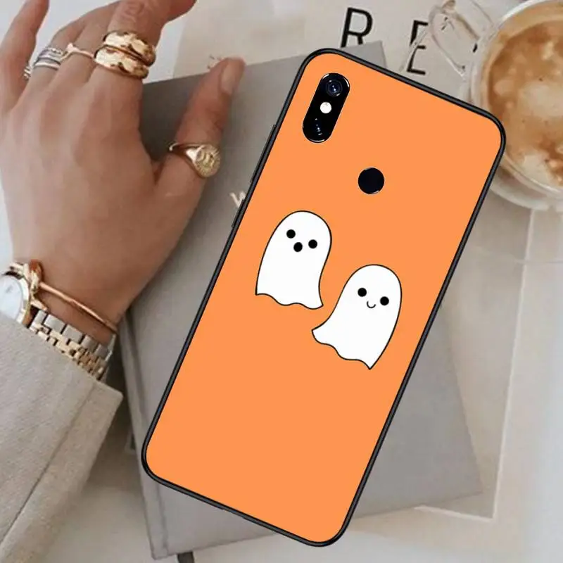 

Cute little ghost with halloween pumpkin Phone Case For Xiaomi Redmi note 7 8 9 pro 8T 9S Mi Note 10 Lite pro