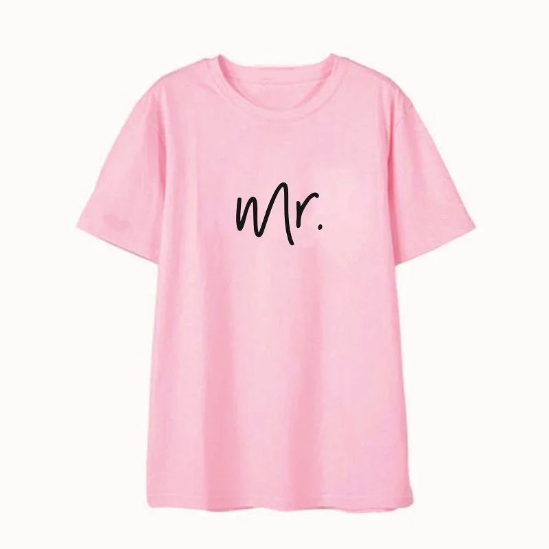 Подходящая пара Wifey Hubby футболка для медового месяца свадьбы MRS и MR жены мужа