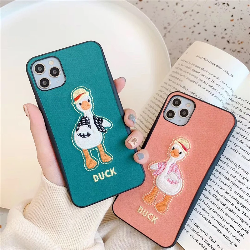 Мультяшный плюшевый чехол для телефона с утенком iPhone 11 Pro Max X XR XS 7 8 Plus милый модный
