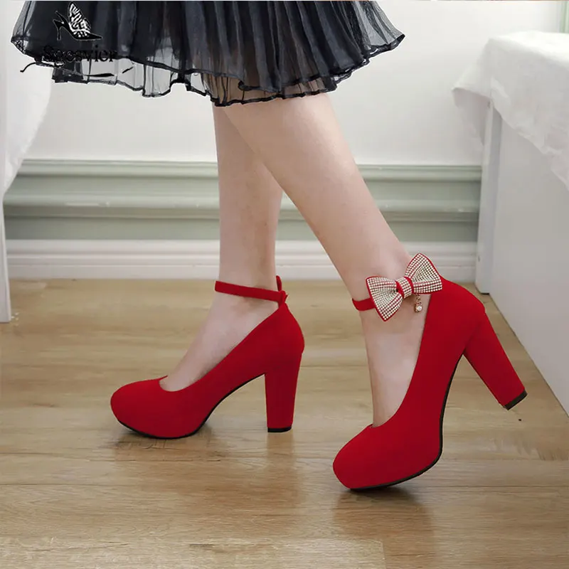 

Женские туфли-лодочки на платформе sgesвье, с бантом, на очень высоком каблуке, с круглым носком, G129, весна-лето