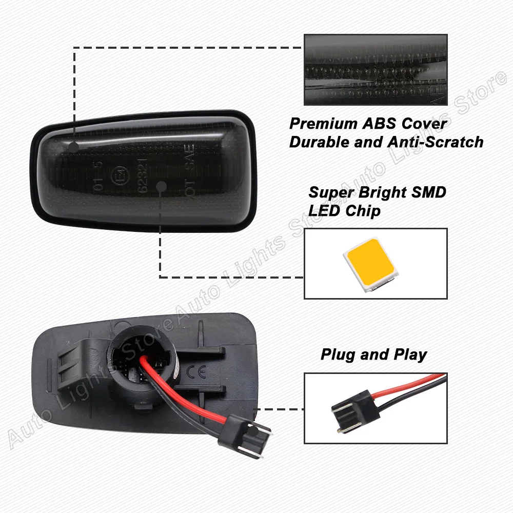 Светодиодные динамичессветодиодный поворотники 2 шт. боковые габаритные огни