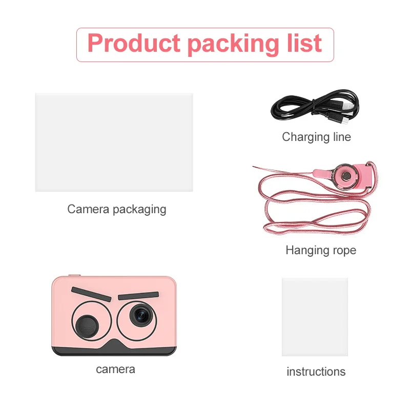 

Children Digital Camera Mini Kids Camera 1080P Cute Cartoon Camera Toys Birthday Gift Child Educational Toys Camera for Girl Boy