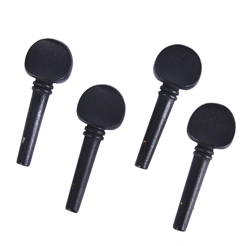 

4pcs 4/4 Wooden Cello Pegs Black Shaft Handle Musical Instruments Solid Wood Cello Accessories Tool