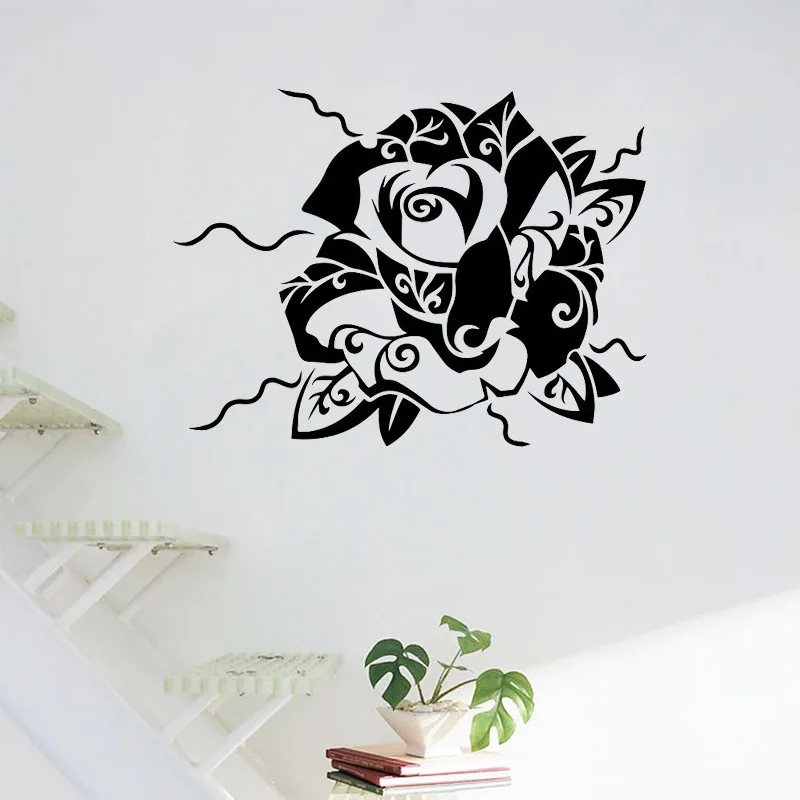 

Красивые настенные наклейки с цветком розы домашний декор креативные настенные наклейки художественные фрески украшение комнаты