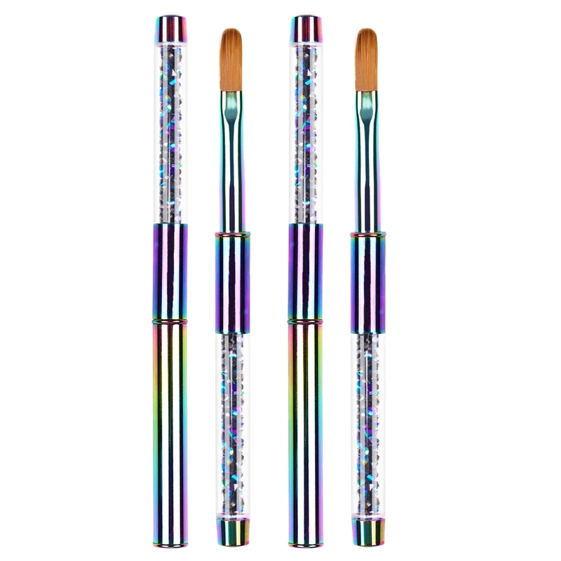 

2X Dual Ended Nail Art Acrylic UV Gel Extension Builder Flower Painting Pen Brush UV Gel Nail Art Brush 6 & 5