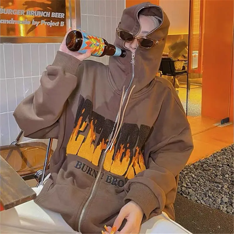 

Женский свитшот с надписью, женская одежда для подростков, свитшоты на молнии, винтажная одежда, толстовки, Женский Свободный свитшот