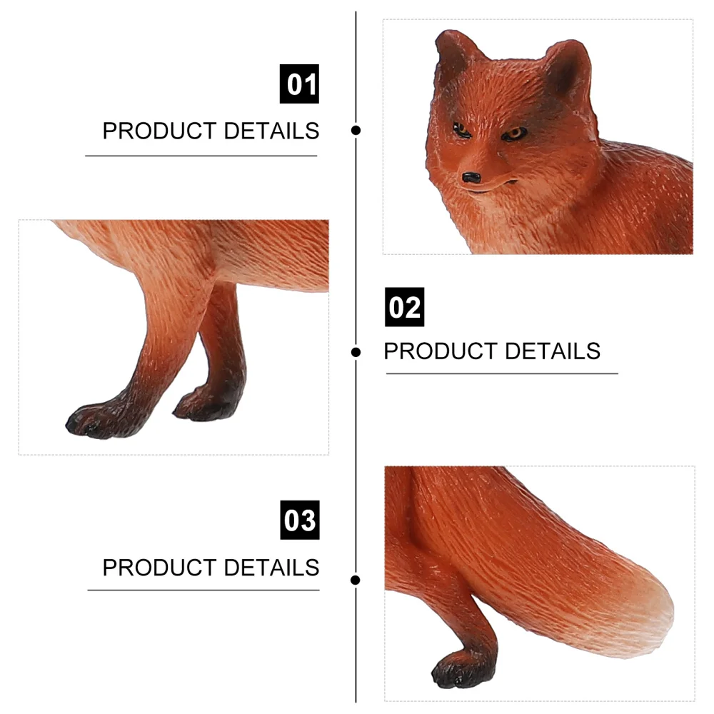 

8pcs Simulated Fox Model Realistic Animal Figurine Adornment Animal Toys