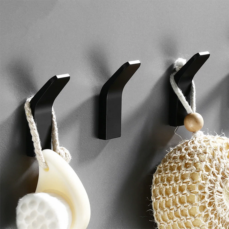 

5PCS Gold Black White Robe Coat Clothes Hooks For Bathroom Accessories Towel Rack Rustproof Hanger Toiletrie Kitchen Hardware