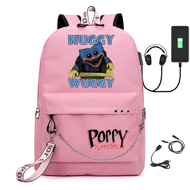 

poppy usb charging backpack travel notebook kids student gift bag