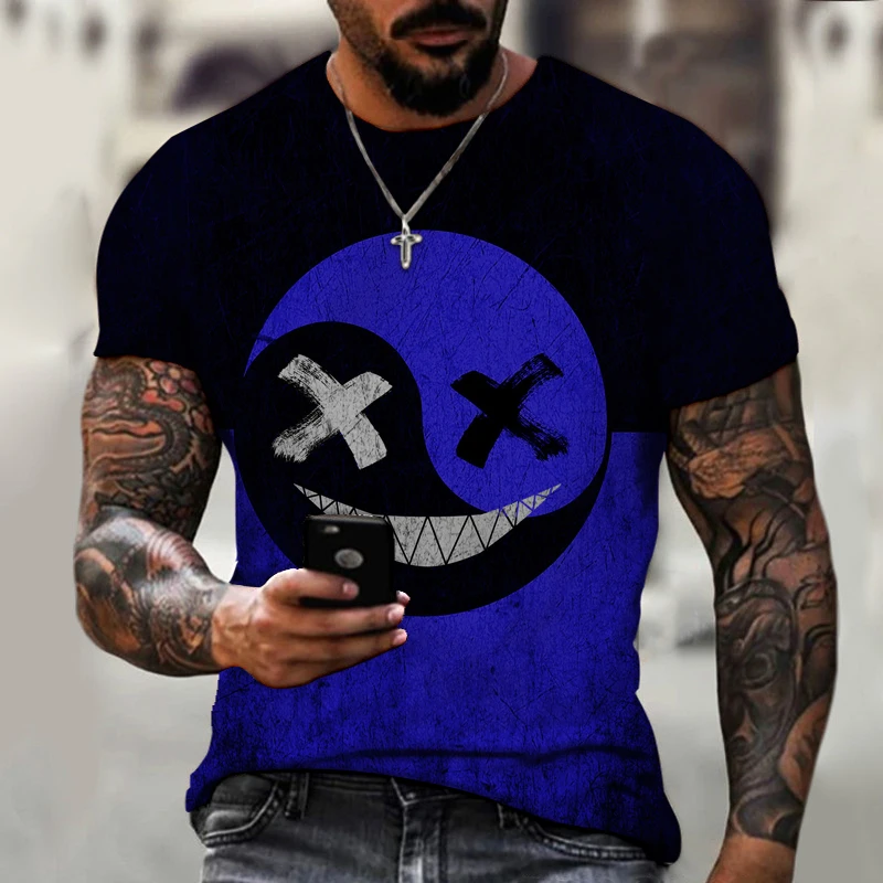 

2021 new 3D printed skull T-shirts men's and pattern best-selling trendy women's fashion street