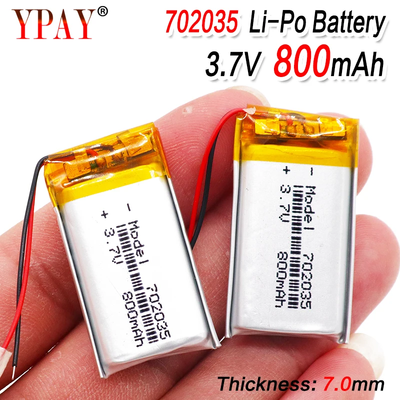 Полимерная литий ионная батарея 3 7 V 702035 может быть настроена оптом CE FCC ROHS MSDS