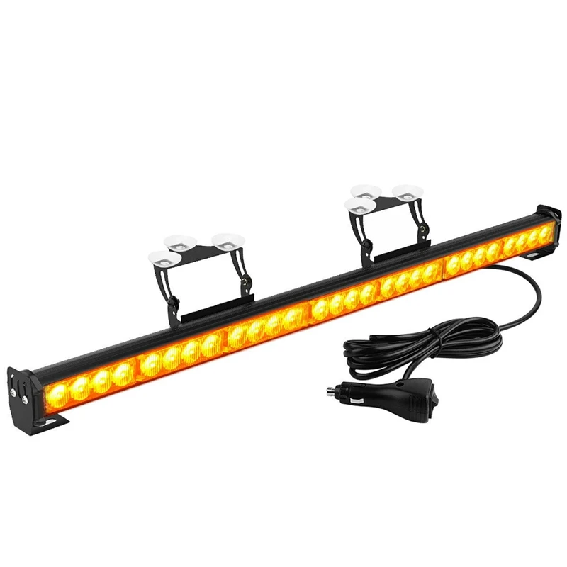 31 Inch 28 LED Emergency Flash Strobe LED Light Bar Traffic Advisor- Amber 12-24V