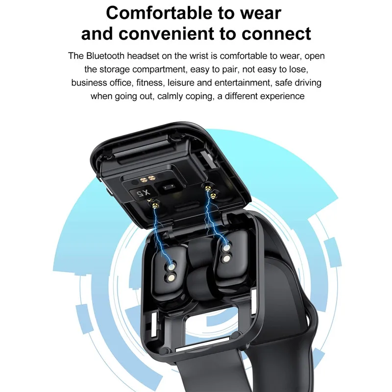 Умные часы X5 Bluetooth-наушники Tws-наушники настоящие беспроводные Смарт-часы браслет