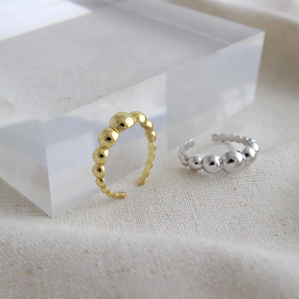 

SILVERHOO 925 Sterling Silver Two-Color Ring For Women Fine Jewelry High Quality Semicircle OL Style Lady Rings Hot Products