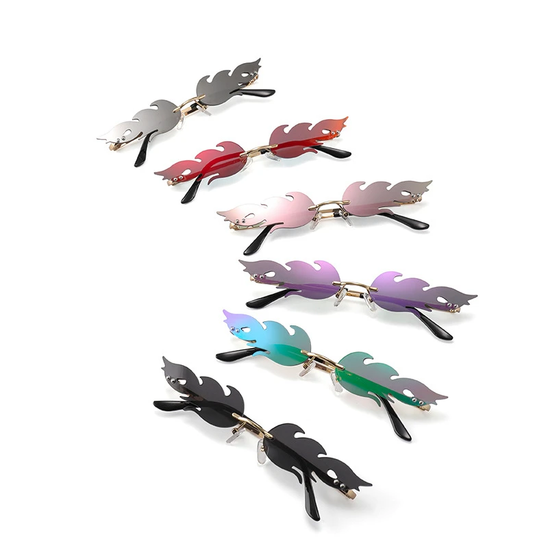 Солнцезащитные очки мужские и женские кошачий глаз без оправы в винтажной оправе