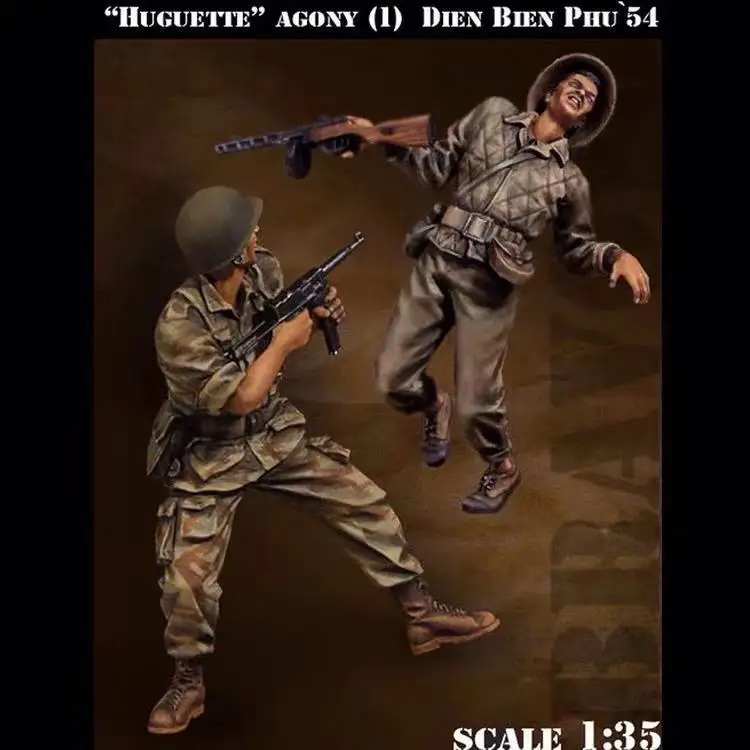Модель солдата из смолы 1/35 две вьетнамские Военные солдаты белая модель GK