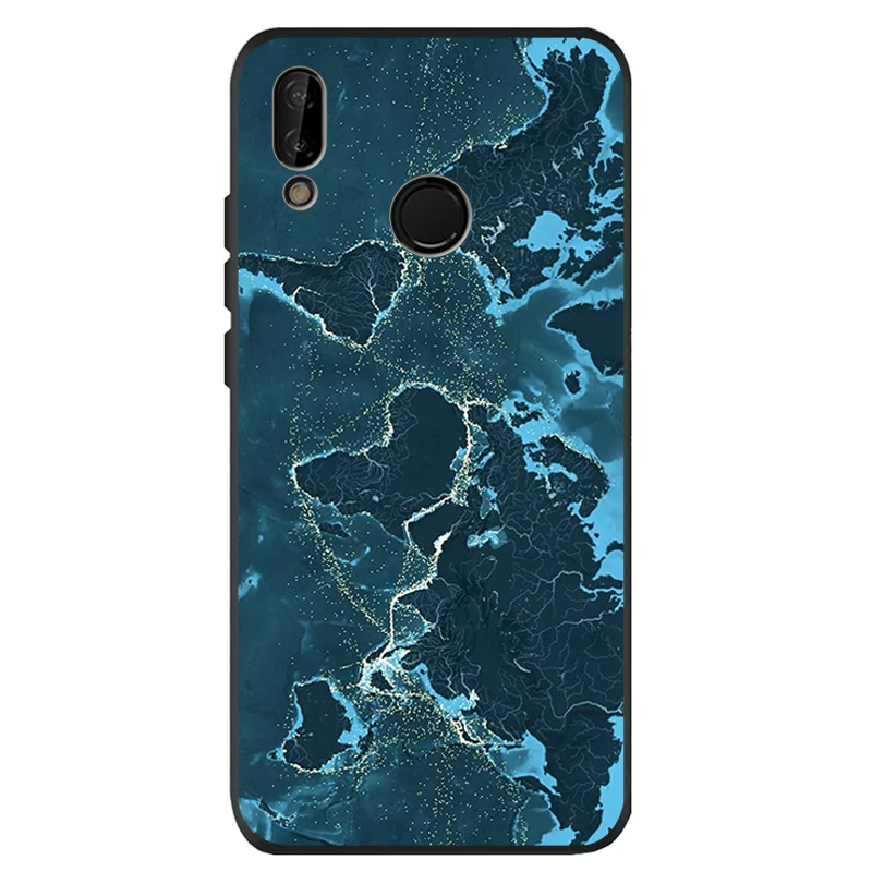 Ciciber карта мира путешествия черный силиконовый мягкий чехол для телефона Huawei P40 P30
