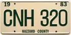 Dukes of hazустройства  83 CNH 320  Металлический номерной знак