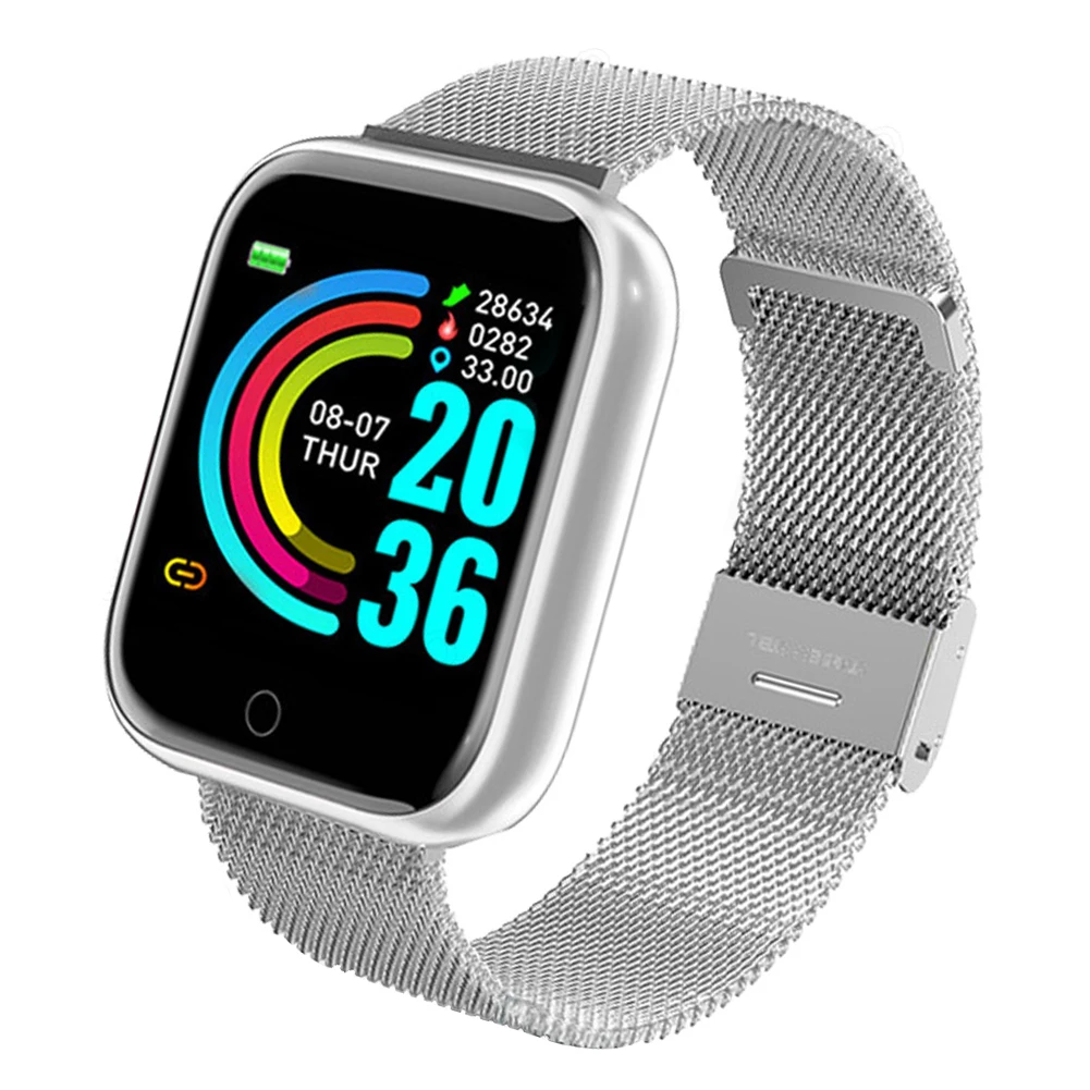 

2021 Smart Watch Waterproof Steel Strip Tracker Watch Y68 Smart Bracelet Wristwatch Heart Rate Blood Pressure Fitness Tracker
