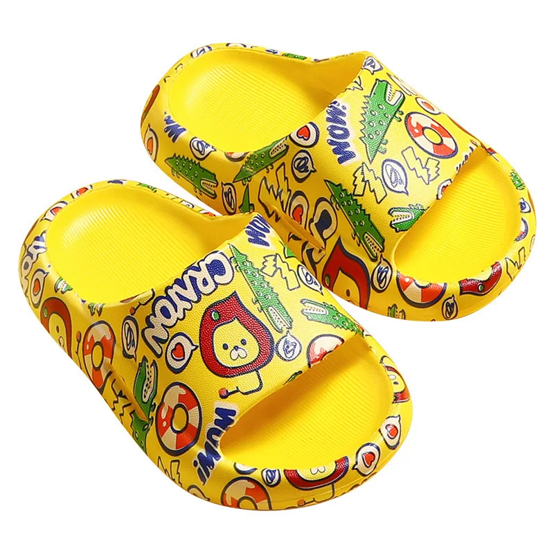 

Children's Printed Slippers Summer Boys And Girls Indoor Household Children's Sandals Bathroom Non-slip Soft Bottom Baby Sandals