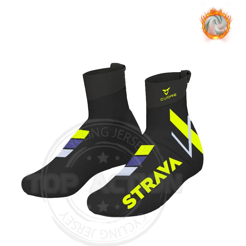 

Зимние теплые флисовые Чехлы для обуви STRAVA для мужчин и женщин, чехол для обуви для дорожного велосипеда, горного велосипеда