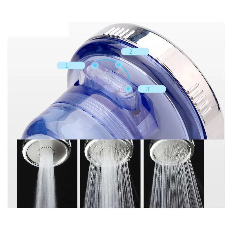 EHEH Blue Adjustable Showering Replacement Shower Head Fixed Mount 3 Function ABS Chrome Rainfall | Обустройство дома