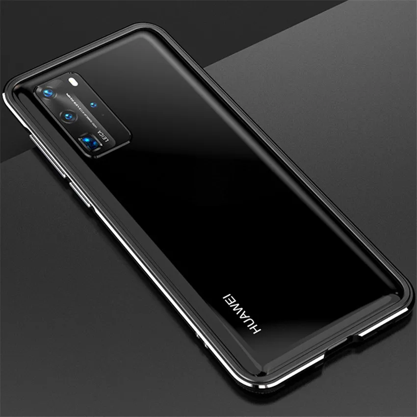for huawei p40 pro case metal frame double color aluminum bumper protect cover for huawei p40 p40 pro case free global shipping