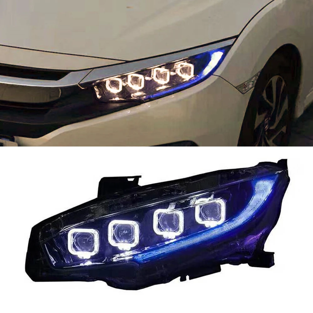 1 пара автомобилей головной светильник s для Honda Civic 10th 2016 2017 2018 HID светодиодный с