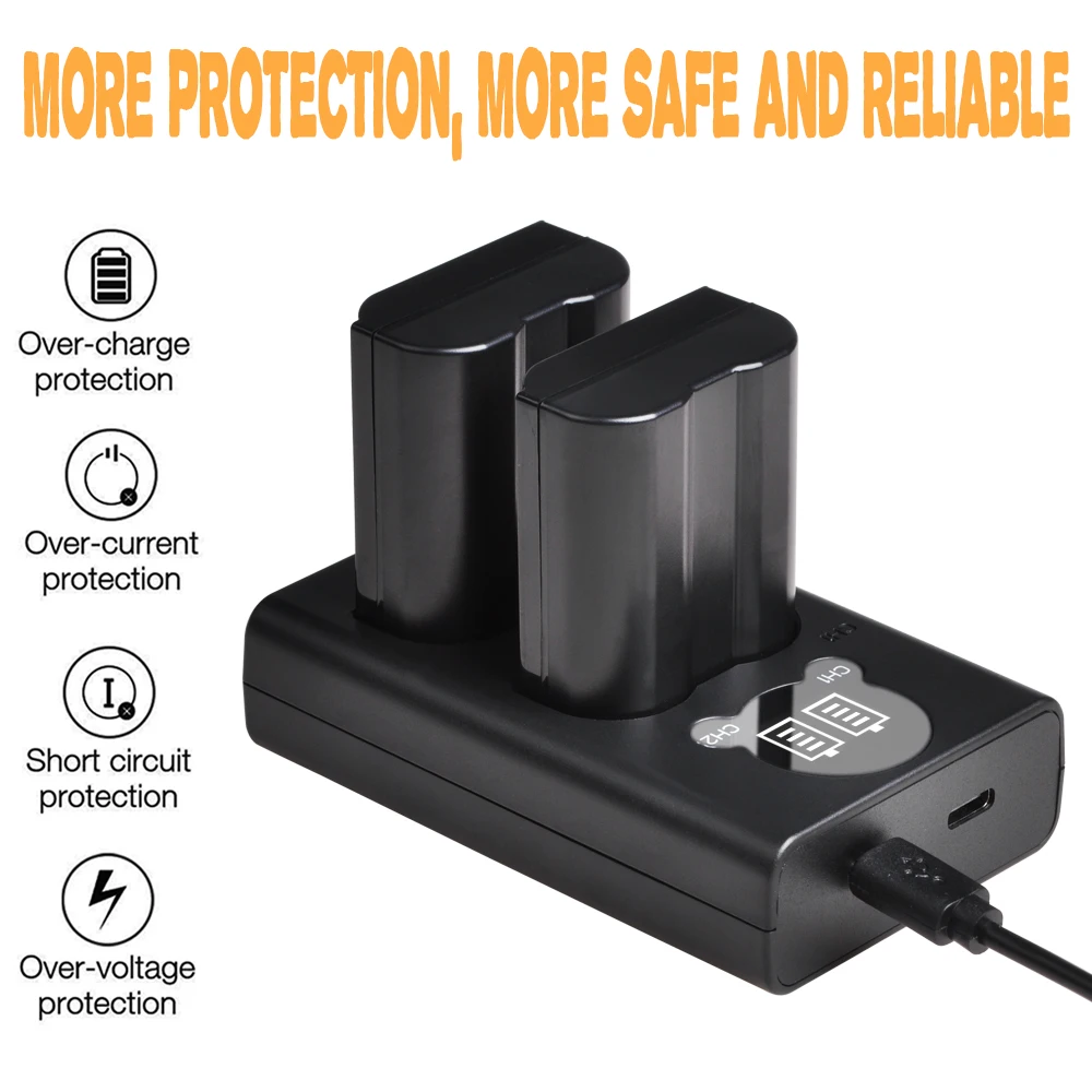 Аккумулятор для фотоаппарата и зарядное устройство USB со светодиодной