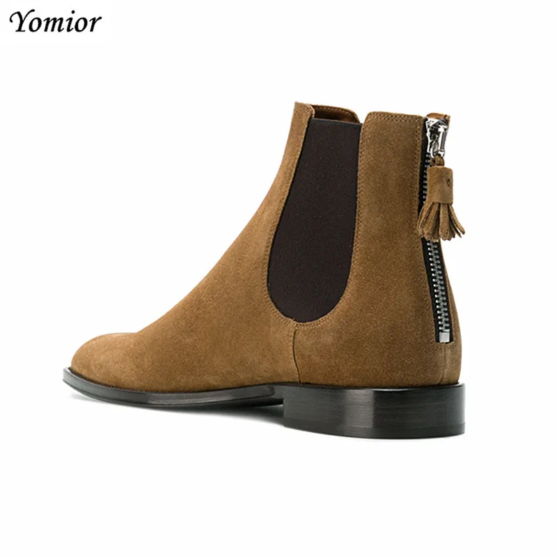 Ботинки Челси мужские с острым носком винтажная Повседневная Классическая обувь