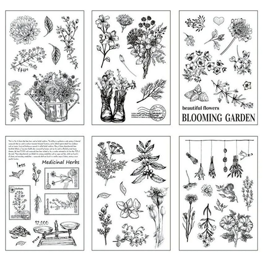 Хит продаж прозрачный штамп с алфавитом и цветами/силиконовый альбом для