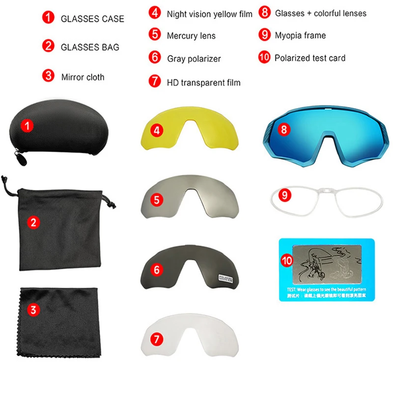 

New Riding Cycling Sunglasses Polarizer Night vision HD transparent lens bicycle mountain bike glasses men women cycling eyewear