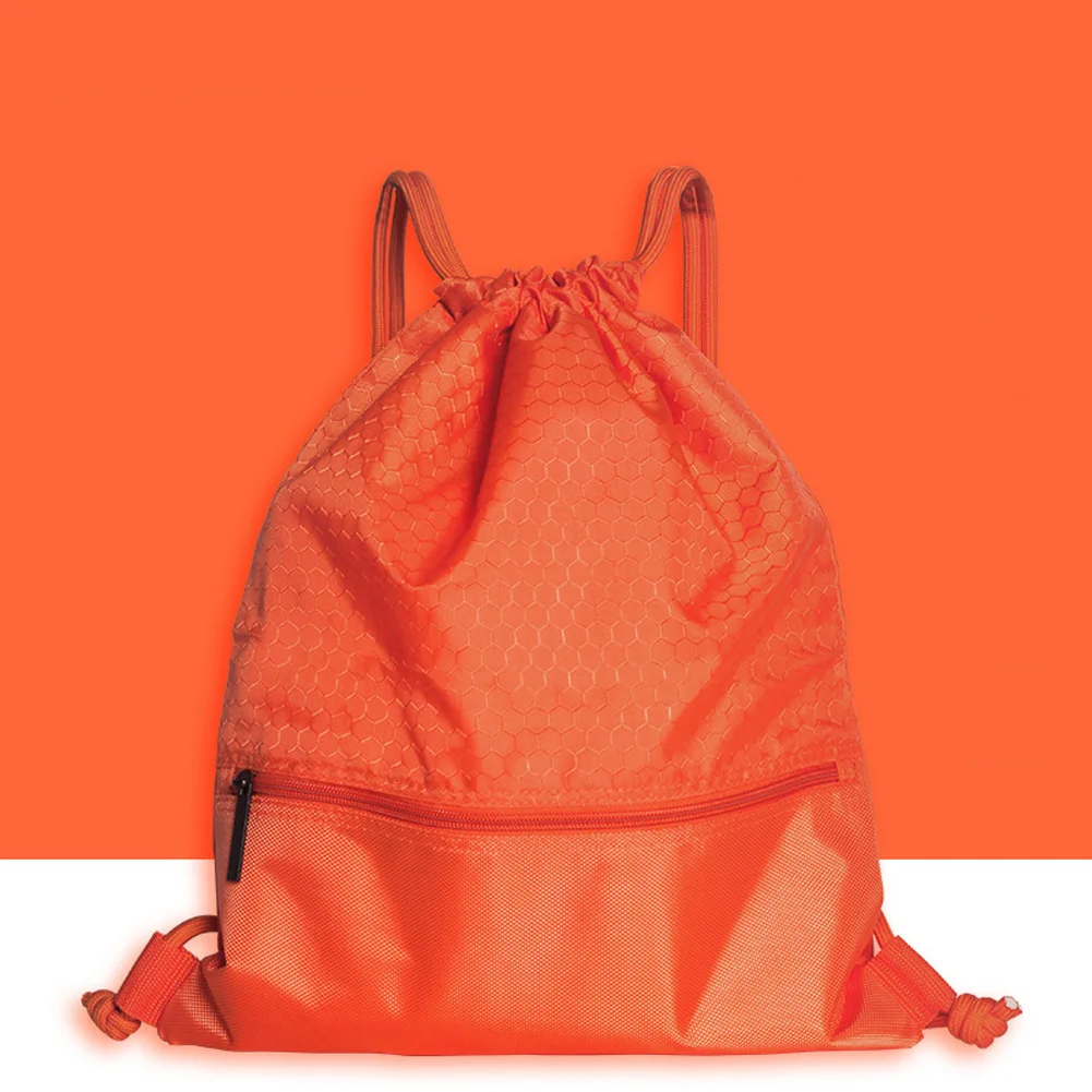 

Women Men Travel Zipper Pocket Large Capacity Drawstring Lock Nylon Anti-splash Riding Sports Backpack Practical Wear Resistant