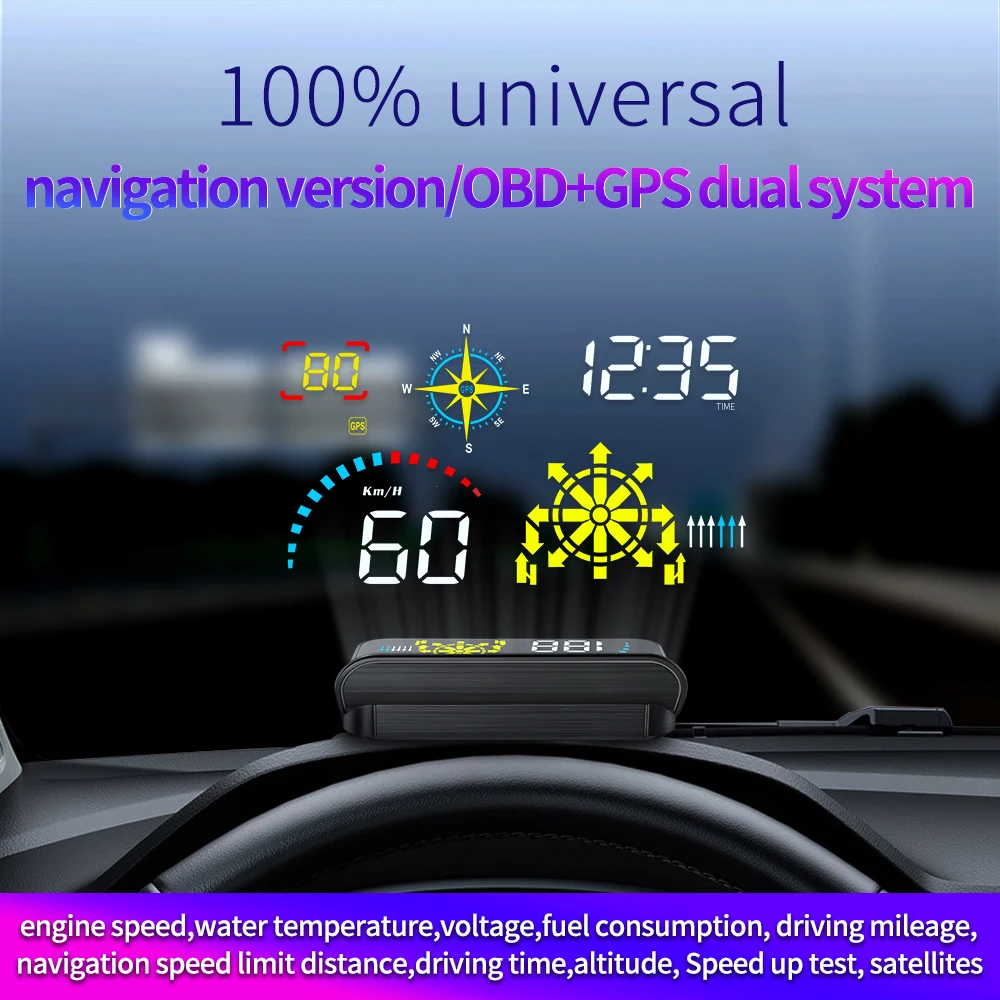 Лобовое стекло автомобиля HUD проектор OBD2 HUD новейший Q10 ...