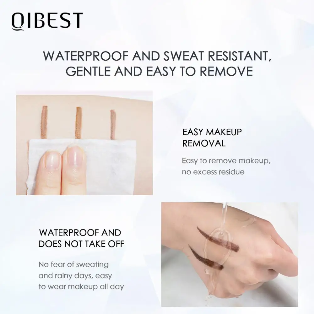 Водостойкий карандаш для бровей QIBEST 5 цветов тату ТИНТ Косметика макияжа глаз