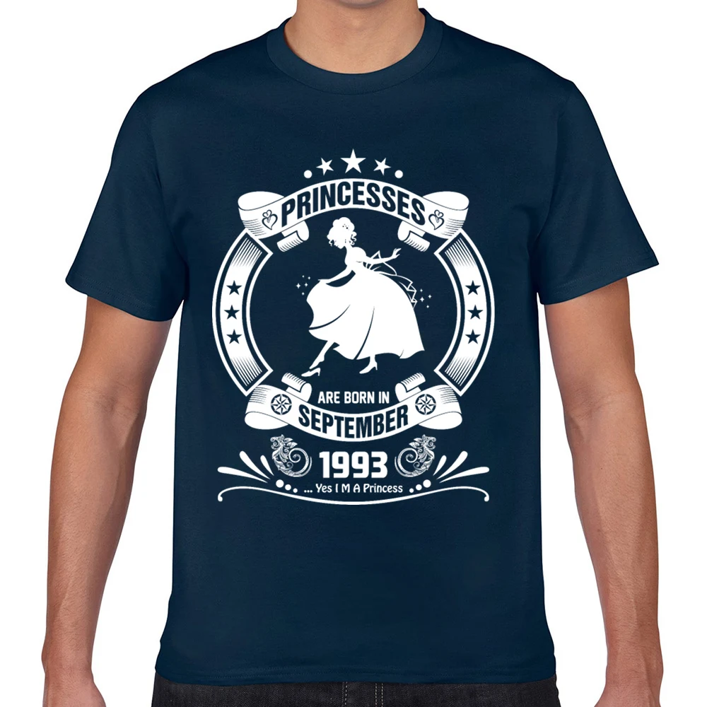 Футболка мужская с принтом рождены в сентябре 1993 короткая стиле хип хоп|Мужские