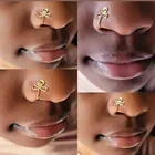 Оригинальное кольцо для имитации пирсинга носа из медной проволоки, кольцо для носа в стиле панк 2021, золотистого и серебристого цветов, кольцо для носа, также может использоваться как зажим для ушей