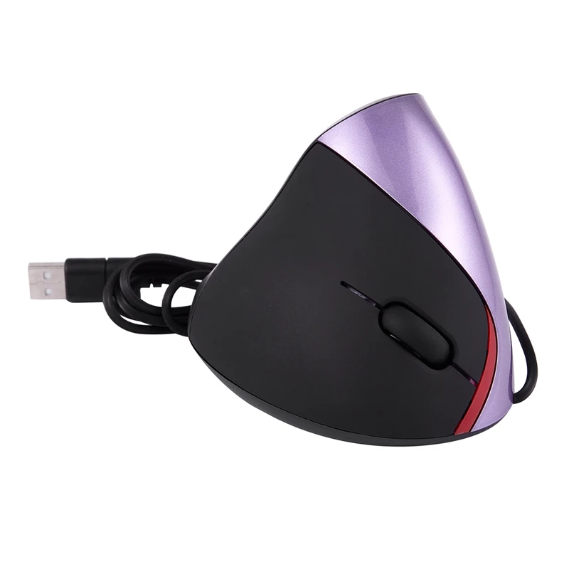Ergonomic Design Vertical Optical Mouse USB Mouse Wrist Pain Healing Purple