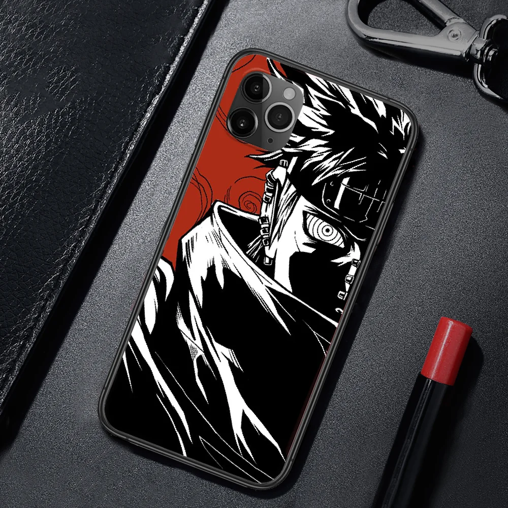 

Anime N-Naruto Pain Obito Itachi Phone Case For iPhone 4 4s 5 5S SE 5C 6 6S 7 8 Plus X XS XR 11 12 Mini Pro Max 2020 black Funda