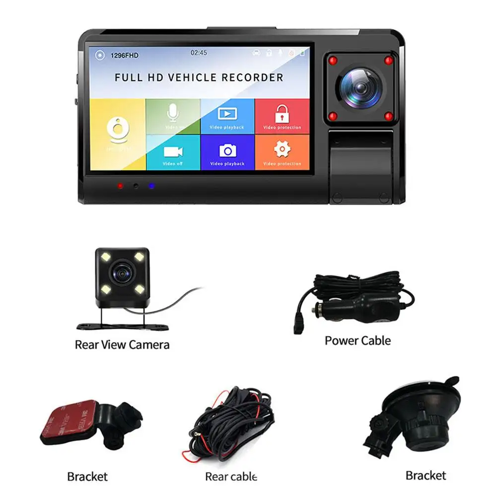 

Dash Cam 1080P FHD DVR Car Driving Recorder 3 Inch LCD Screen 170 Degree Wide Angle Auto Dash Cam With Built-in G-Sensor