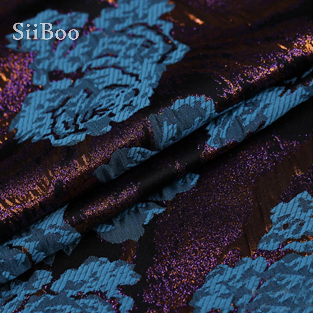 Французский стиль роскошный зеленый синий фиолетовый Цветочный металлический